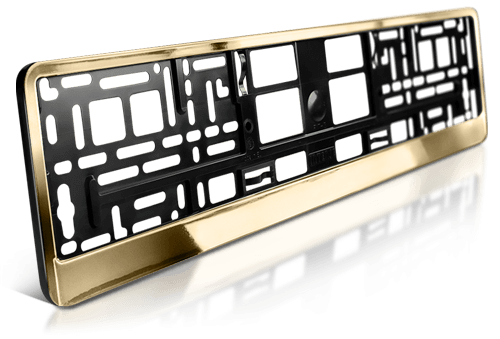 Kennzeichenhalter Metallic Gold Chrom glänzend