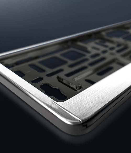 Kennzeichenhalter Metallic Silber gebürstet